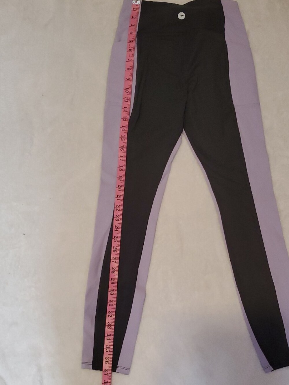 Avia Black Leggings with Lavender Side Panels - Picture 3 of 8